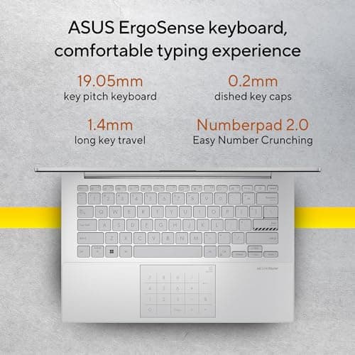 ASUS Vivobook Go 14, AMD Ryzen 5 7520U Processor, 8GB RAM,512GB SSD,AMD Radeon iGPU, 14" FHD, Windows 11,M365 Basic (1Year)*,Office Home 2024, Silver, 1.38 kg, E1404FA-EB2521WS, Thin & Light Laptop 4