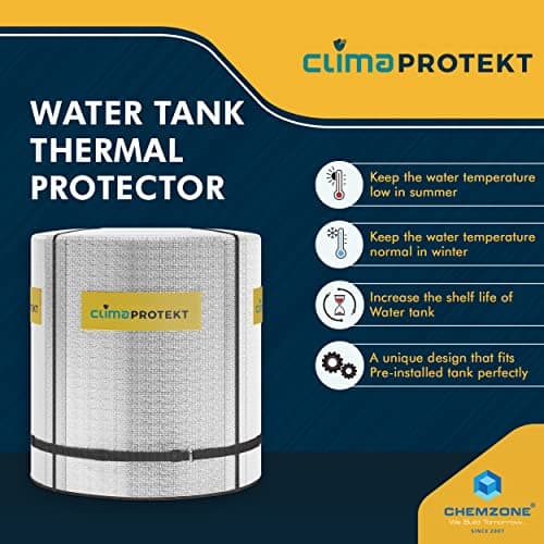 Chemzone Water Tank Insulation Cover | Heavy Duty 3 Layer Thermal Jacket | UV Resistant Waterproof Material | Adjustable Fit with Secure Straps |Keeps Water Cool in Summer&Warm in Winter(750Liters) 2