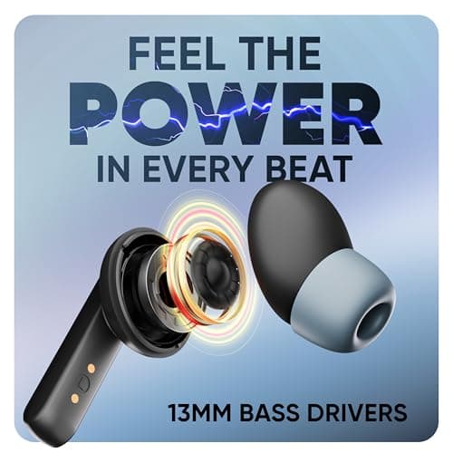 Mivi DuoPods Sync in Ear Earbuds | 60H Playtime Bluetooth Earphones Wireless | Earbuds ENC for Clear Calls | 13mm Drivers Ear Buds Wireless | Gaming Mode | BT 5.3 TWS ENC Earbuds Style | Earpods 3