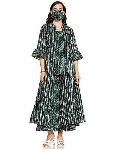 BIBA WOMEN PRINTED RELAXED MIX AND MATCH(INDIE TR1256_GREEN_34)