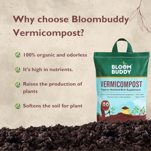 BLOOMBUDDY Organic Vermicompost – 5 kg | Plant Fertilizer & Compost for Plants | Natural Manure for Home Gardening | Vermi Compost for Plants, Indoor Pots & Home Garden Use 3