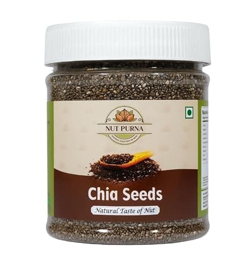 Nut Purna Chia Seeds | 100% Natural & Raw Sabja Seeds | Rich in Fiber, Omega-3 & Protein | Healthy Superfood for Weight Management, Smoothies & Daily Nutrition (250 gm)