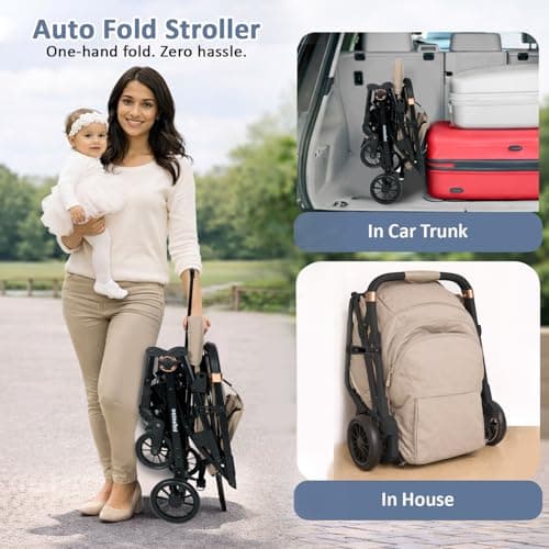 Infantso RIDE-X Baby Stroller / Pram for Baby with 5 Point Safety Harness, Multi Level seat Recline & Spacious Cushioned seat, One-Hand Fold and 360° Rotating Wheels, Travel Friendly, Extendable Canop 4