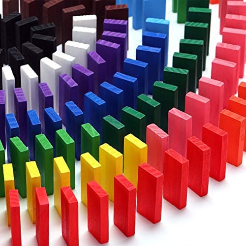 BKDT Marketing 120 pcs Colorful Wooden Domino Block Tile Game Racing Set for Kids Educational and Learning Activity Game Play | Helps in Skill Development and Color Recognition - Tower Game 4