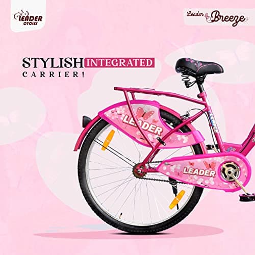 Leader Lady Star Breeze 26T Bicycle for Girls/Women with Front Basket and Integrated Carrier | Ideal for 12 + Years, (26) Road Bike,Road Bike,Pink,Womens,Rigid,18 inches 5