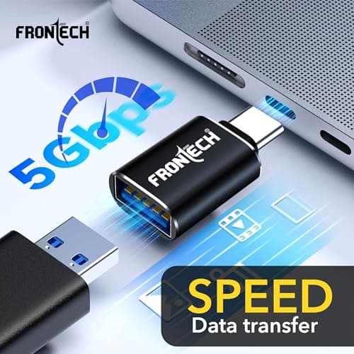 FRONTECH USB Converter USB 3.0 to Type C OTG Adaptor, 5Gbps High Speed Data Transfer, Thunderbolt to USB Adapter, Compatible for All Type C Devices,Smartphone, Laptops, Tablets, Chargers, MacBook 4