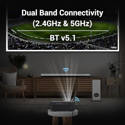 ZEBRONICS PIXAPLAY 15 Smart LED Projector with Dolby Audio, 5500 lumens, 4K Support, 180 Inch Screen Size, Supports Miracast, Bluetooth, USB, HDMI, WiFi, APP Support, 1080p Native 5