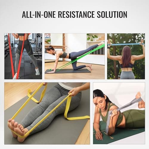 Wiselife Professional Latex Resistance Thera Band (Light Resistance) | 48x4 inch | 100% Natural Latex Resistance Band | For Warm-Up, Stretching, Strength Training, Exercise, Gym Workout & Yoga (Green) 5