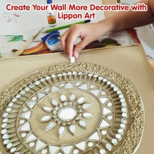 Clickedin Glass Mirror for Craft Work(Pack of 1200 Mirrors),Lippan Art Materials Kit Mirrors,Decorative Small Pieces for DIY Crafts Works,Round,Diamond,Square,Triangular,Framed,Clear,Wall Mount 6