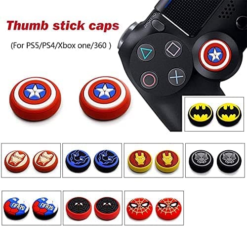 GAMENOPHOBIA Silicone Thumb Grip Caps for PS5, PS4, Xbox One & Switch Pro Controllers | Anti-Slip Joystick Covers for Improved Accuracy, Comfort & Protection (Pack of 6) 4