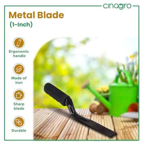 Cinagro Gardening Khurpi 1-inch Metal Blade, Tools for Soil Tilling, Rust-Free Khurpi for Garden, Plant Tool for Digging in Garden, for Indoor Gardens and Small Planters (Black) 2