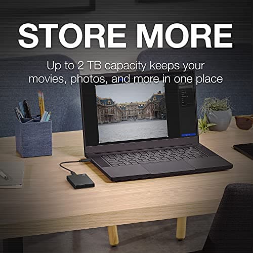 Seagate One Touch 2 TB External SSD up to 1030 Mb/s, for Windows and Mac, with Android App, 3 yr Data Recovery Services, Portable Solid State Drive Black (STKG2000400) 4