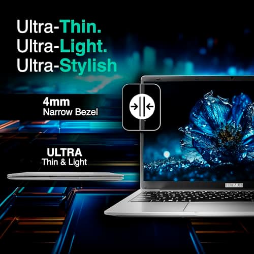 Ultimus Pentium Quad Core Laptop|Student & Office Work Laptop|Dual Storage eMMC+SSD Expandable~1TB|1.2Kg|180° Hinge|Win 11 Home|4GB RAM 128GB|HDMI SD Card Slot | ‎Dual Speaker|Cloud Silver 2