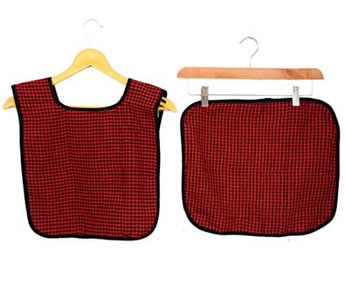 Switchon Waterproof Cotton Checks Design Multi Purpose Apron with Cloth Plate for Kids - Mehroon and Black, Proudly Made in India 4