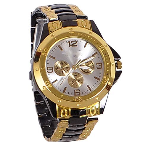Acnos® Premium Silver Dial Analogue Watches for Men Pack of - 1 R-Black Gold in Silver Dial