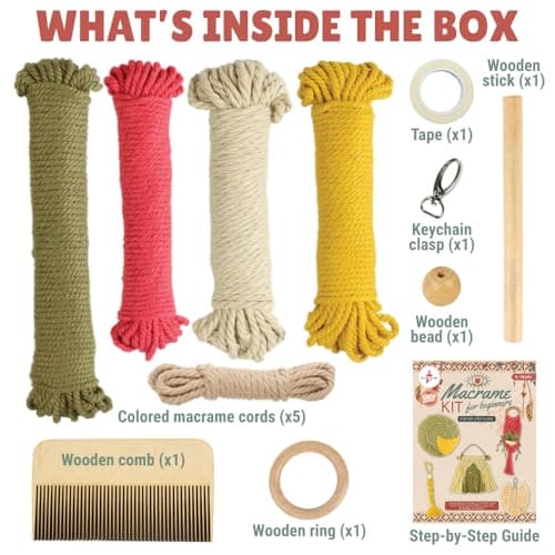 Kalakaram Macrame Kit for Beginners | DIY Art & Craft Kit for Kids, Teens & Adults | DIY Embroidery Activity Craft Set | Learn Knotting, Wall Hanging, Keychain & Handmade Décor | Birthday Gift for Gir 3