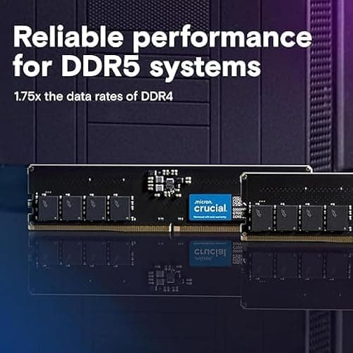 Crucial RAM 16GB DDR5 5600 MHz CL46 (16Gbit) Desktop Memory CT16G56C46U5 3