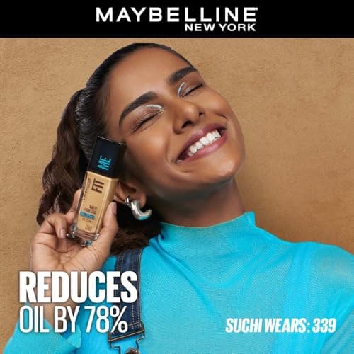 Maybelline New York Fit Me Matte + Poreless Liquid Foundation, pore minimising Foundation, lightweight formula suitable for daily use, Matte Finish Foundation for Indian Skin - 228 Soft Tan, 30 ml 6