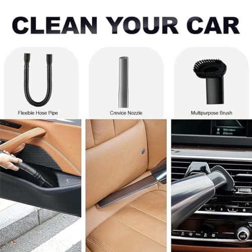 INALSA Car Vacuum Cleaner,Car Cleaning Accessories,5 Mtr Long Corded 2-in-1 Wet & Dry Vacuum,Strong 5KPA Suction Power,HEPA Filtration,Lightweight &Durable Body,Small/Mini Size(Black) CarWorx-Free Bag 4