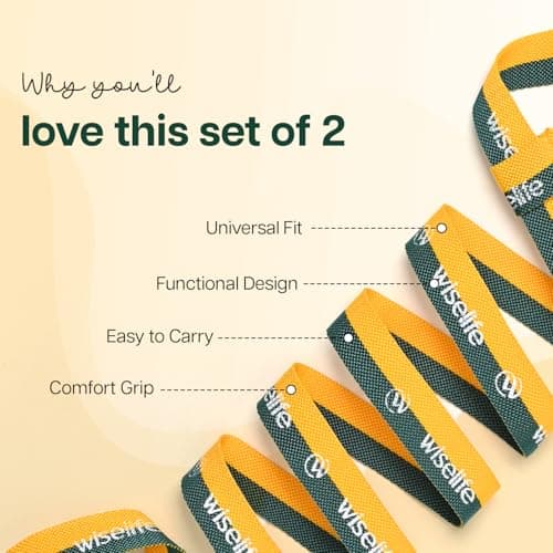 WiseLife Yoga Mat Strap with Multi-colour Design | Adjustable Stretch Band for Yoga, Pilates, Flexibility & Physical Therapy – Durable, Non-Slip, Unisex (Pack of 2) 2