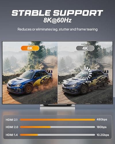 Fedus 1 Meter Certified Premium 8K High-Speed Hdmi Cable (8K60Hz & 4K120Hz Nylon Braided Hdmi Cables Cord 2.1,48Gbps Hdcp 2.2 & 2.3,Hdr 10 Ethernet,Earc,Compatible With Laptop,Pc,Monitor,Tv-Black 3