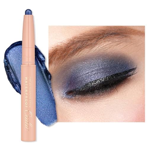Oulac Waterproof Eye Shadow Stick Smooth and Long Lasting, Shimmering Glitter Finish, Blendable Eyes Makeup, Vegan & Cruelty-Free 1.25g, 20 Navy Velvet