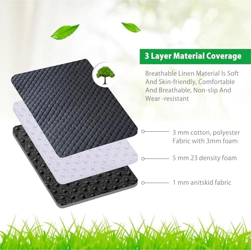 AURAFRESH Rear Seat Car Cushion Pad Breathable Quilted Seat Cover Protector Anti Slip Base Universal Fit Comfort Mat Set for Passenger Support (Gray, 4PC of Set (only Front Seat)) 2