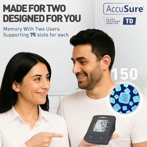 AccuSure TD Fully Automatic Digital Blood Pressure Monitor With Large Display, Most Advance Technology & Accurate Measurement Includes Type-C USB power port 4