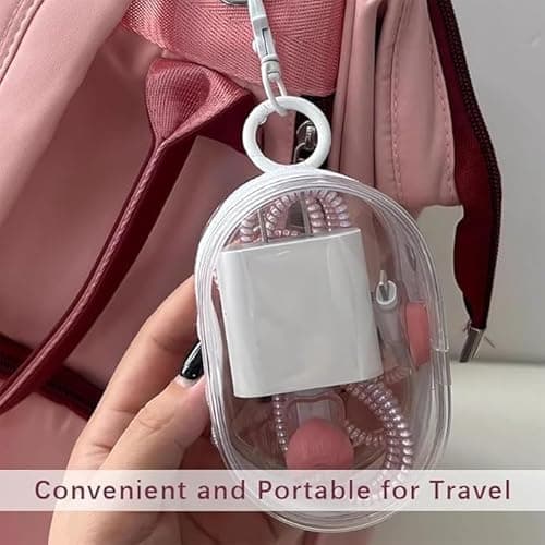HENTJ Travel Cable Storage Pouch PVC Bag Compact Clear Organizer for Chargers, Earphones & Data Cables Portable Storage Solution for Travel, Transparent Data Cable Management 2