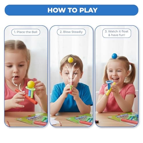 Ratna's Wonder Blow Pipe Set of 2, Creative Floating Ball Game, Blowing Ball Toy Party Game for Kids & Adults, Return Gifts for Birthday Party 2