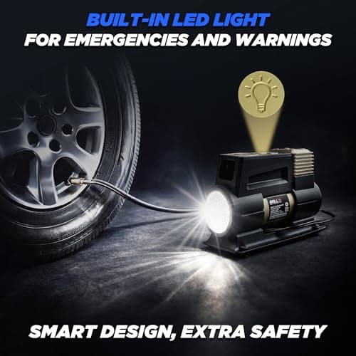 IBELL Plastic Heavy Duty Tyre Inflator Ca12-97, 12V Dc, 150 Psi (Digital), Air Volume 35L/Min (Black/Gold) 3