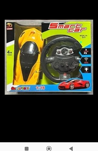 SuperTots Smart Car Radio Control Toy Set with Steering Wheel Controller, 1:18 Scale, 3D Light, Ages 4+, Model S-3 2