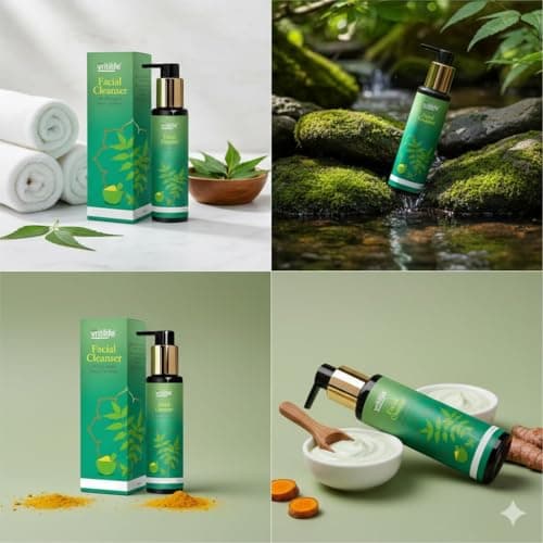 HILLCRAFT Ayurvedic Facial Cleanser with Neem, Turmeric & Camphor Oil – Deep Cleanse, Natural Glow – No Parabens, Sulfates – For All Skin Types – 100ml (Men & Women) 3