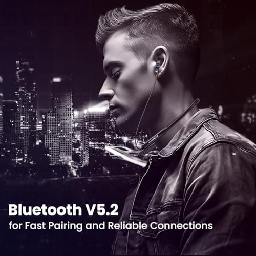 HAMMER Splendor in Ear Bluetooth Neckband with Magnetic Earbuds, Deep Bass, Built-in Mic, Upto 30 Hrs Playtime, BT 5.4, Type-C Charging Port (Black) 5