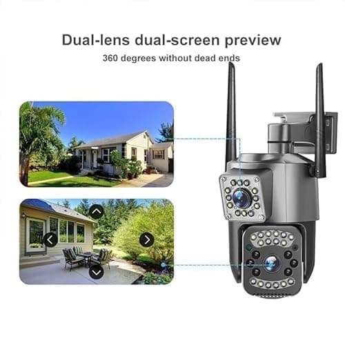 Guard Well 6MP Smart WiFi Dual Lens Outdoor PTZ CCTV Camera | 360° Rotation | Color Night Vision | Two Way Audio | Wireless Home Security Camera with Mobile App V380 Pro (Dual Lens PTZ) 5