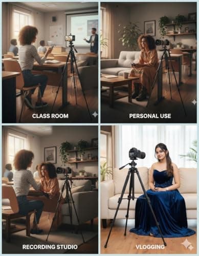 ENNIX 3366 Tripod Stand for Mobile and DSLR Camera | Aluminum Adjustable Tripod with Bluetooth Remote & 360° Mobile Holder | for Photography, Vlogging & Video Shooting 5