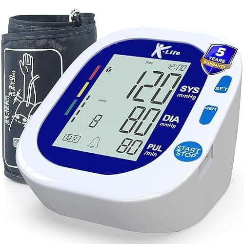 K-Life Model Bpm-104 Fully Automatic Digital Electronic Blood Pressure Checking Monitor, Bp Moniter - White