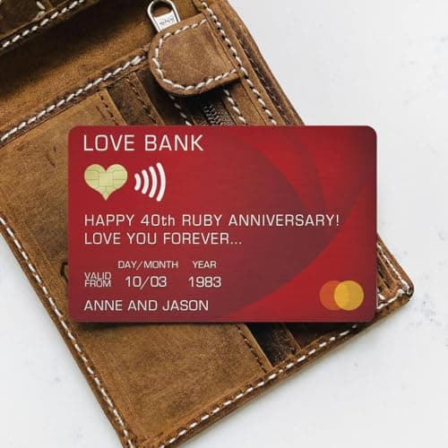 Fairus Personalised Love Bank Wallet Card for Him, Her, Birthday, Anniversary, First Date