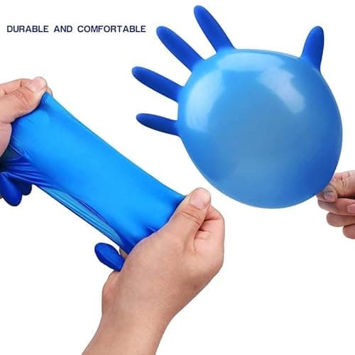 Voblin Nitrile Next-Gen Smooth Disposable Powder Free Examination, Surgical & General Gloves_Pack of 100_Medium (Blue) 4