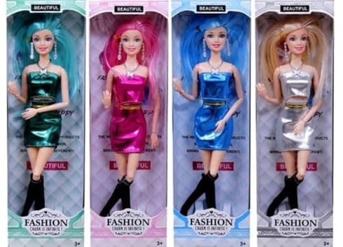 Dasji29store Movable and Joints Set Fashion Doll with Foldable Hands and Legs for Kids, Girls (Multicolor) (Pack 4)