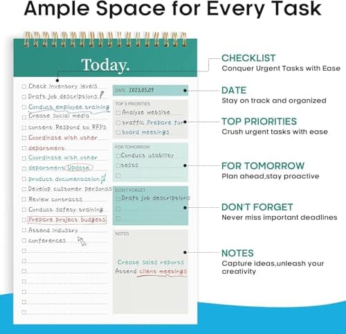 AccuPrints A5 To Do List Notepad - Daily Planner Undated 50 Sheets/100 Pages Tear Off, 5.8" x 8.2" | Planning Memo Pad | Checklist Productivity Note Pad for Work and Personal Organized 2