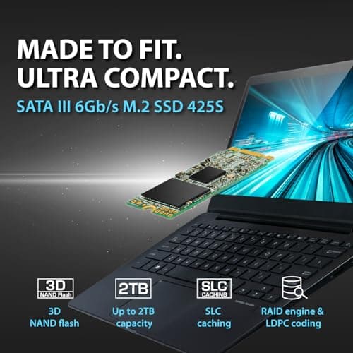 Transcend 1TB M.2 SSD 425S SATA III 6Gb/s M.2 2242 42mm SSD SLC caching and LDPC ECC Mechanism Read/Write Speed up to 550/500 MB/s - TS1TMTS425S 3