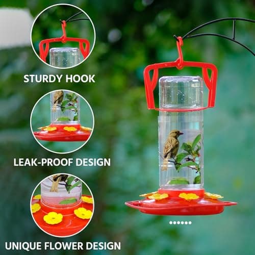Amijivdaya Hummingbird Water Feeder, 6 Ports, 900ml Capacity 2