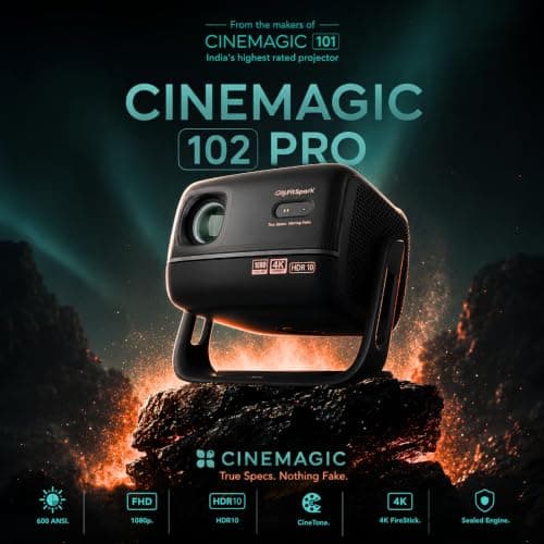 MyFitSpark CINEMAGIC 102 Pro Native 1080p Projector 4k Ultra HD Support 2