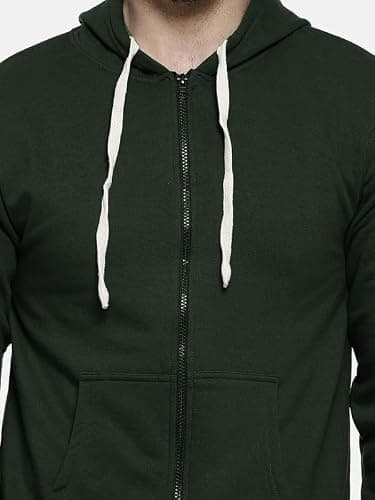 LAZYCHUNKS New Casual Men's Full Sleeve Premium Hood Sweatshirt Stylish Jacket Olive Green 3