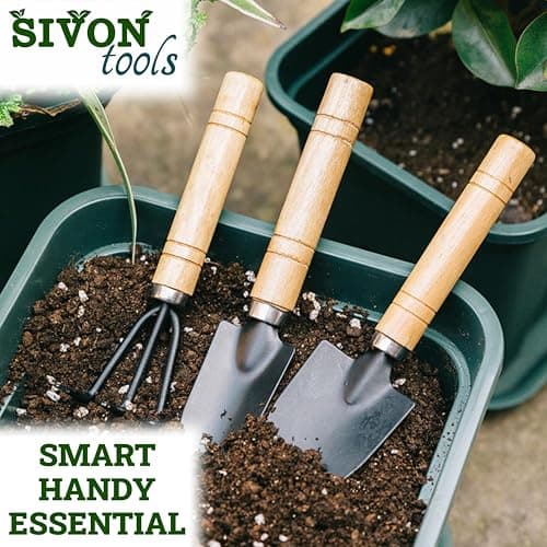 SIVON Gardening Tools Kit-4 Pcs (Cultivator, Small Trowel, Big Trowel,Flower Seeds Packet)|Mini Gardening Tools | Home Gardening Tool Set 5
