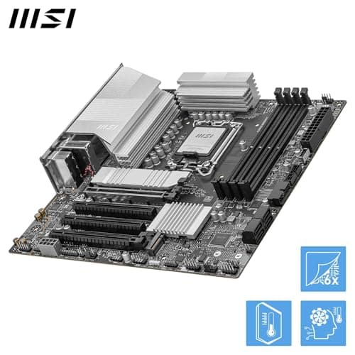 MSI PRO B860M-A WiFi Motherboard, mATX - Supports Intel Core Ultra Processors (Series 2), LGA 1851 - DDR5 Memory Boost 8800+ MT/s OC, 1 x PCIe 5.0 x16, 1 x M.2 Gen5, 5G LAN, Wi-Fi 7 4