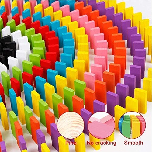 Toyshine 480 Pcs Wooden Domino Blocks Set | 12 Color Educational Building & Domino Racing Game | Creative Learning Toy for Kids 3+ 4