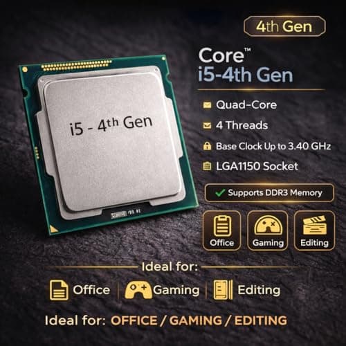 Assembled Desktop PC Core i5 4th Gen | 8GB RAM | 128GB SSD | Win 11 + MS Office | WiFi | HDMI & VGA Dual Display | RGB Gaming Cabinet (3 Fans) | Home Office Study | 2 Year Warranty | Ready to Use 5