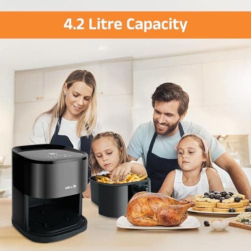 iBELL AEROFRY420DM Air Fryer 4.2 Litre - 1500W with Multiple Cooking Options, Dishwasher Safe, Non-stick Coating & Adjustable Temperature Control (Black) 4